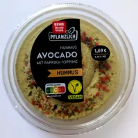 Hummus Avocado mit Paprika-Topping