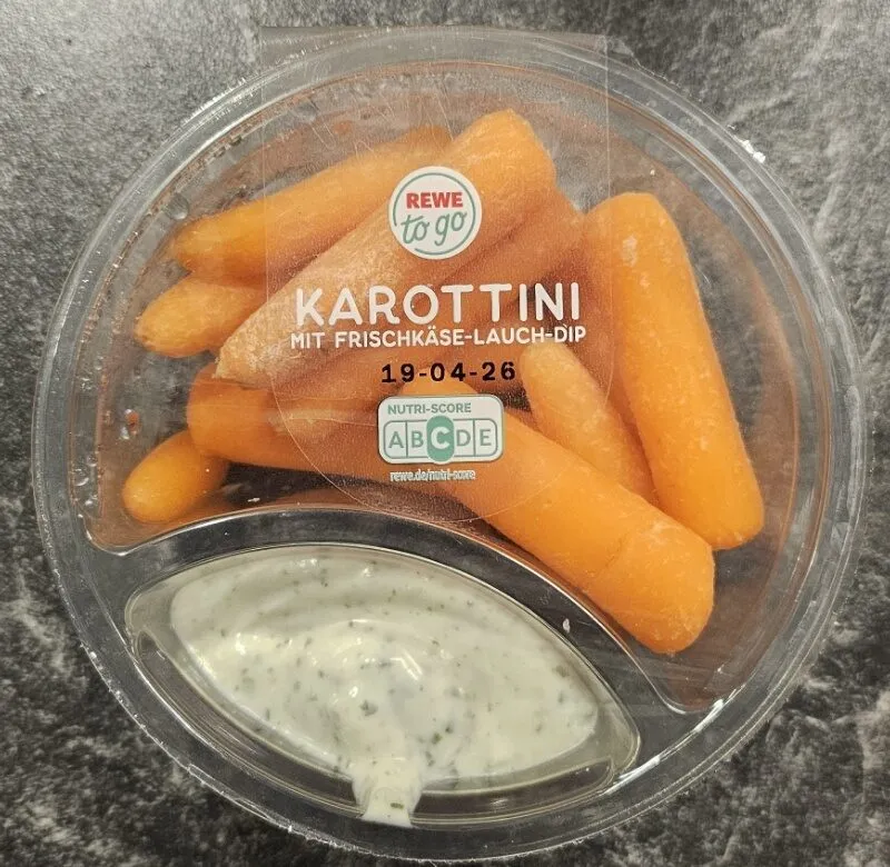 Karottini mit Frischkäse-Lauch-Dip