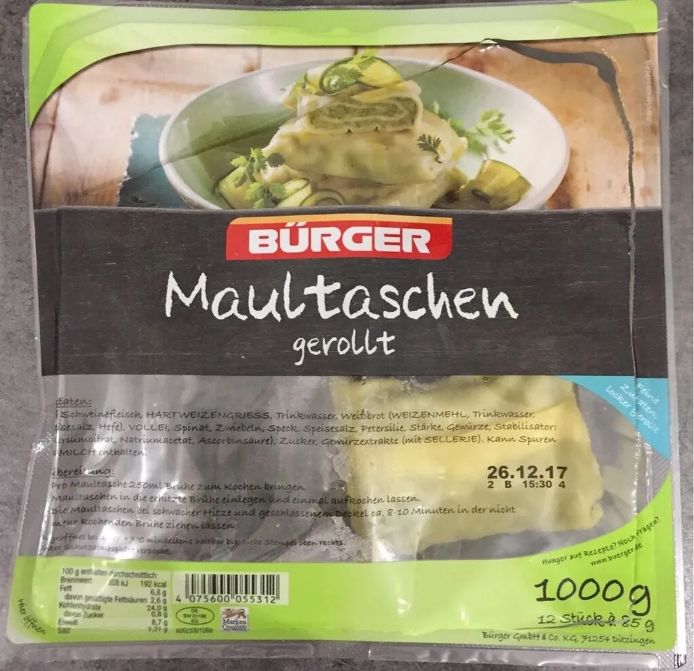 Maultaschen gerollt