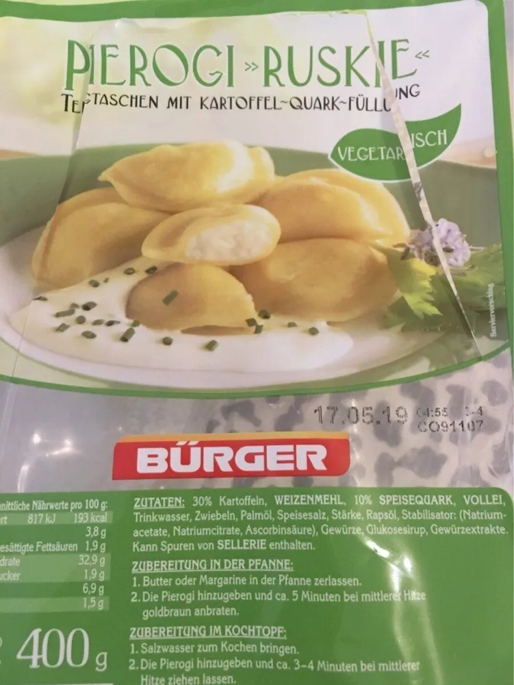 PIEROGI RUSKIE TEIGTASCHEN MIT KARTOFFEL-QUARK-FÜLLUNG