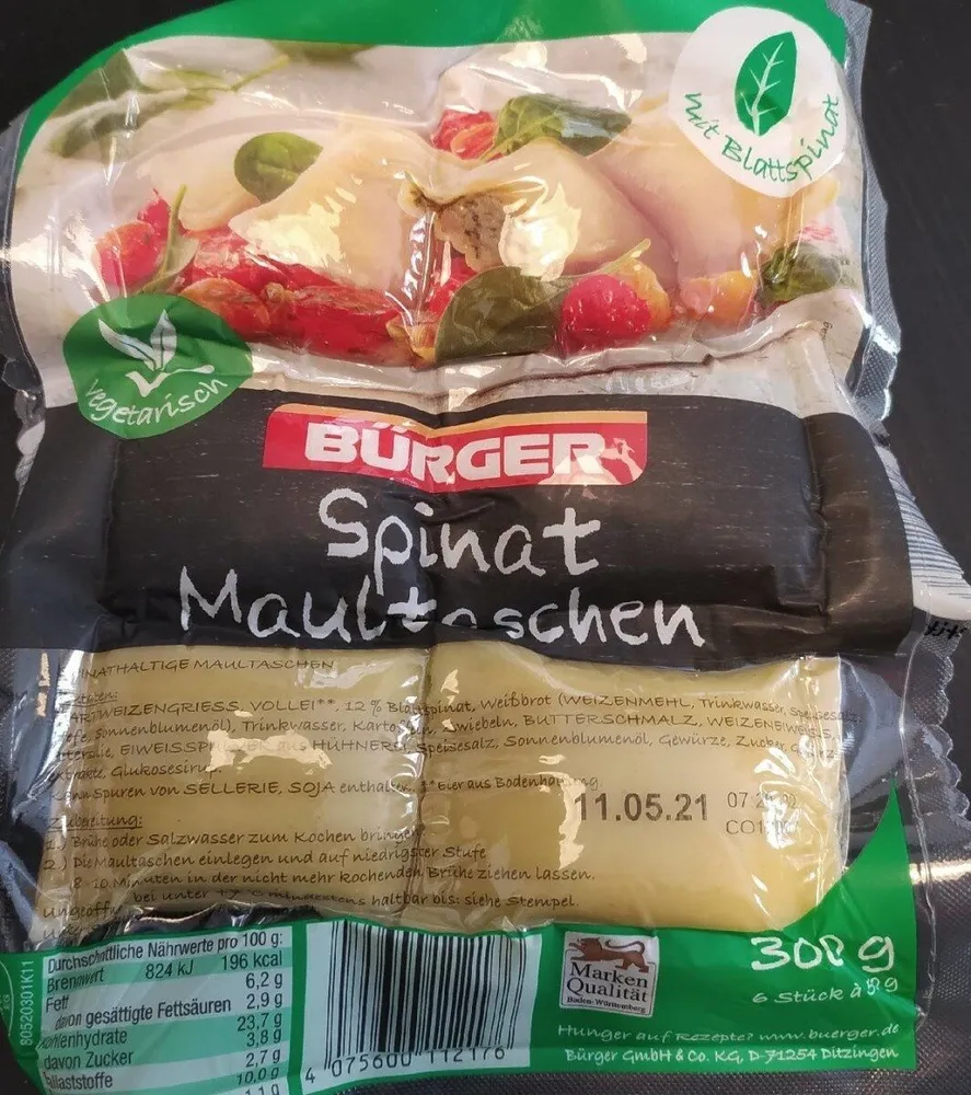 Spinat Maultaschen