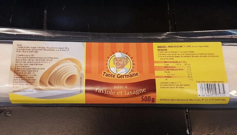 Pâte à raviole et lasagne