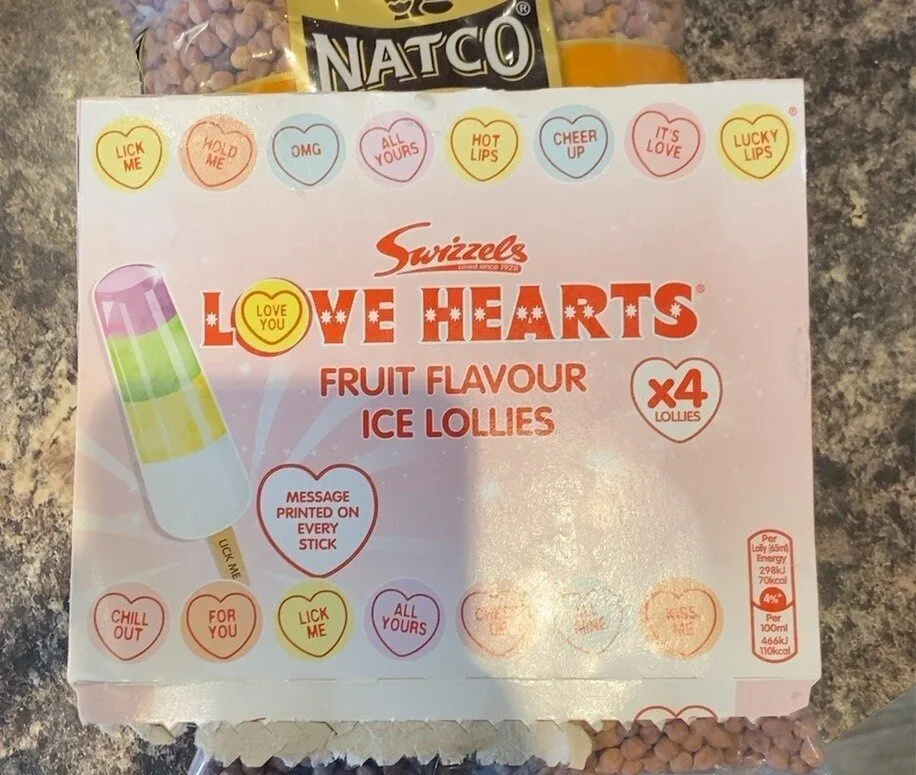 Love hearts ice lollies