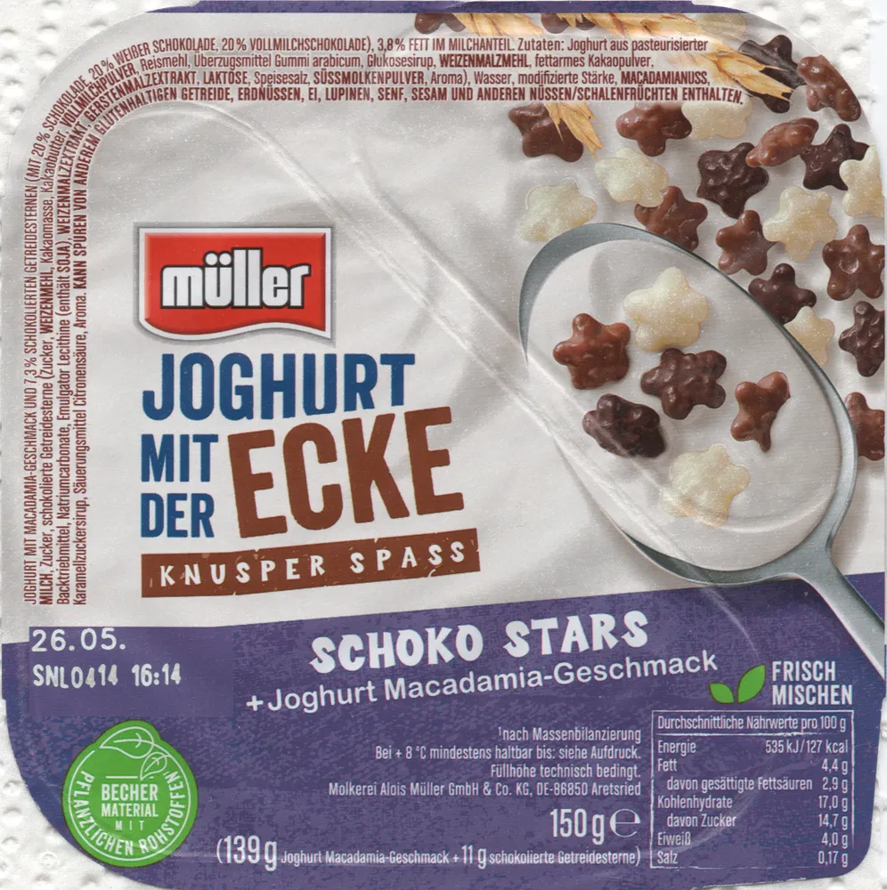 Joghurt mit der Ecke: Schoko Stars