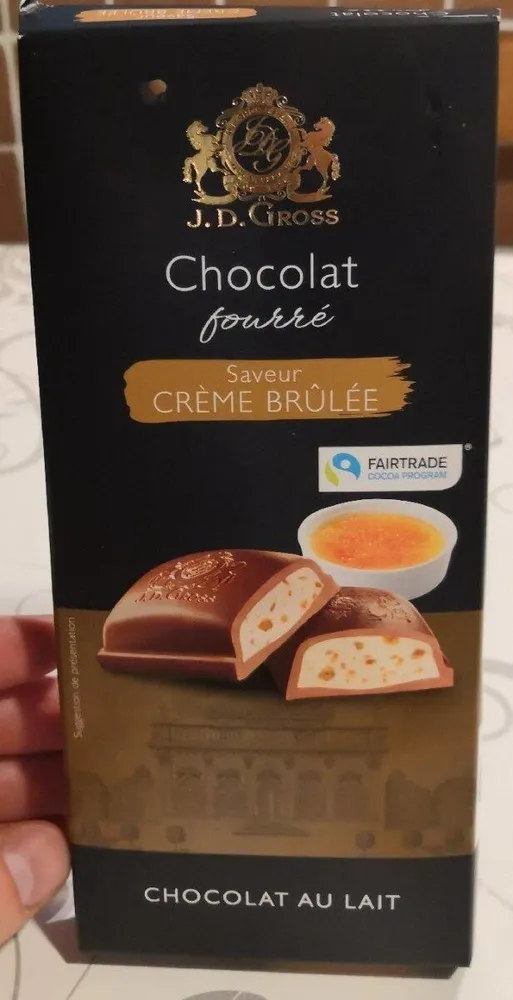 Chocolat fourré saveur crème brûlée