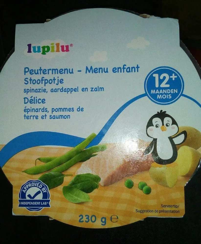 Menu enfant epinards pdt saumon