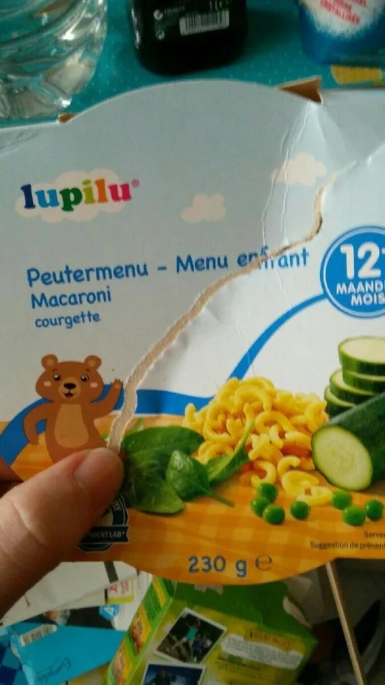 Peutermenu macaroni courgette