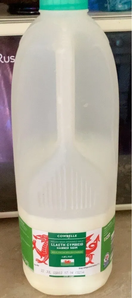 Welsh semi skimmed milk