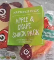 Sliced apple and grape