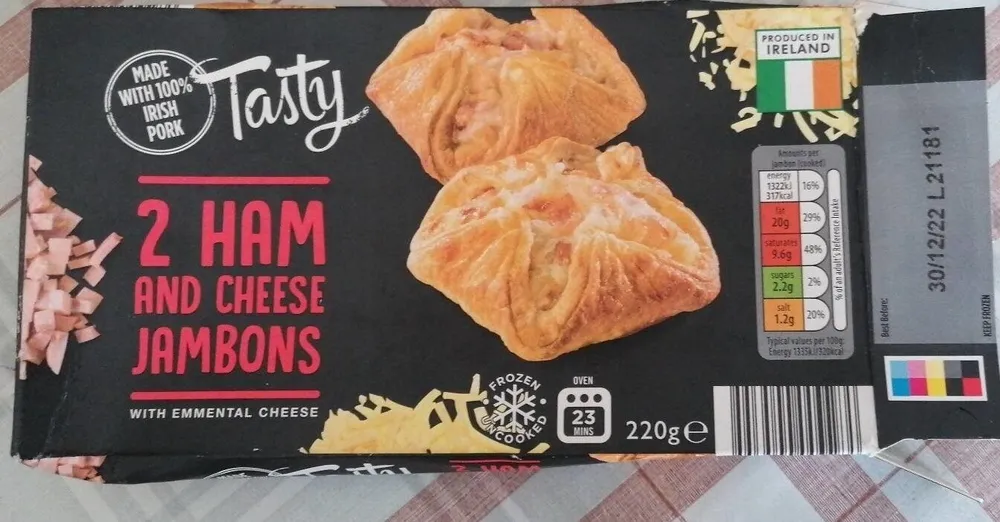 2 Ham and Cheese Jambons with emmental cheese