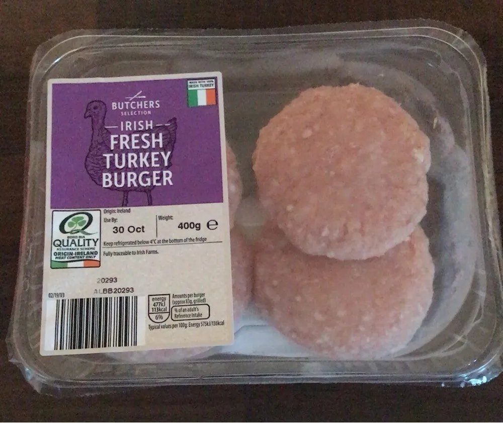 Irish Fresh Turkey Burgers
