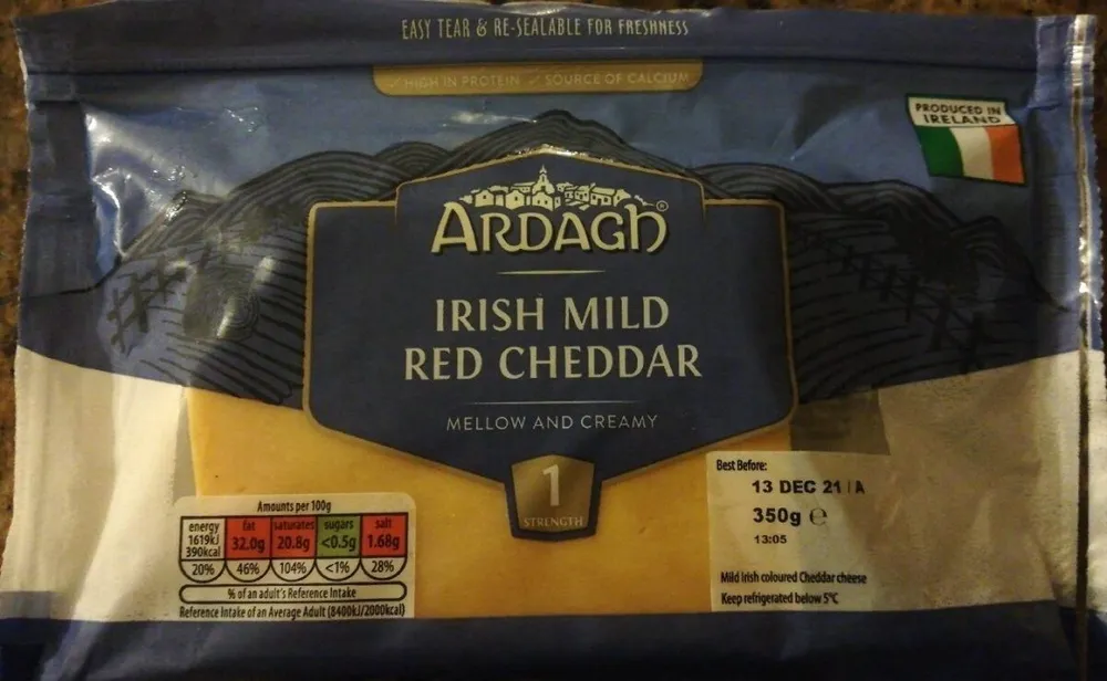 Irish mild red cheddar