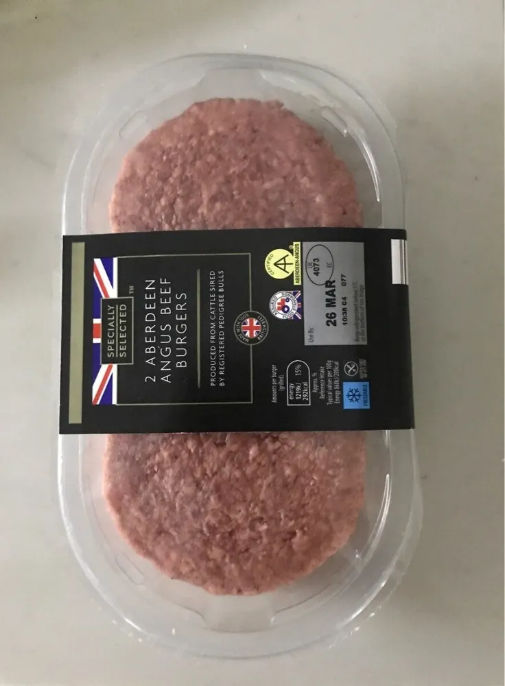 2 Aberdeen Angus Beef Burgers
