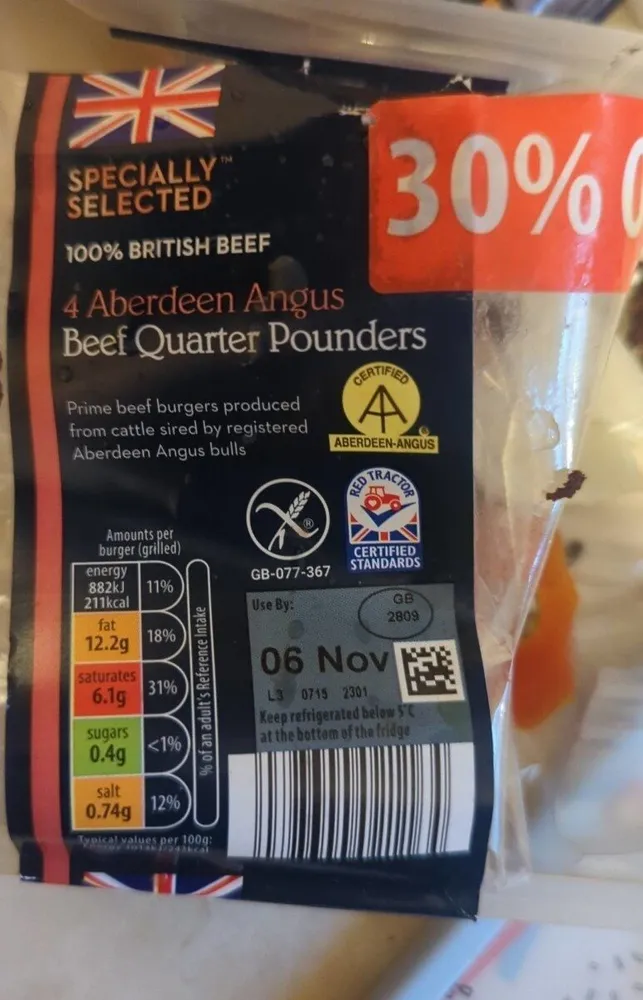 Aberdeen Angus Beef Quarter Pounders