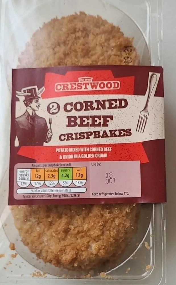 Corned beef crispbakes