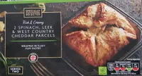 Spinach leek and west country cheddar parcels