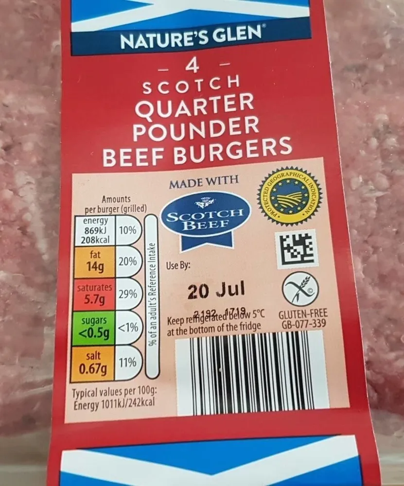 Quarter pounder beef burgers