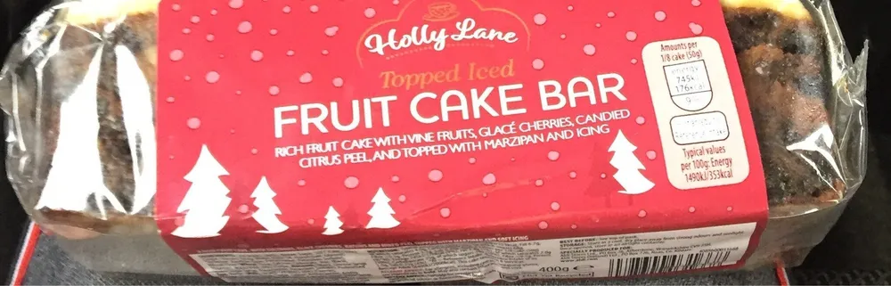 Topped Iced Fruit cake bar