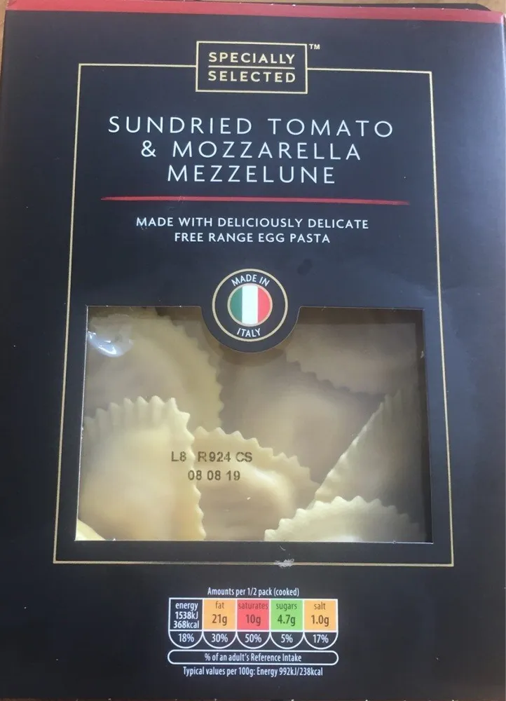 Sundried Tomato & Mozzarella Mezzelune