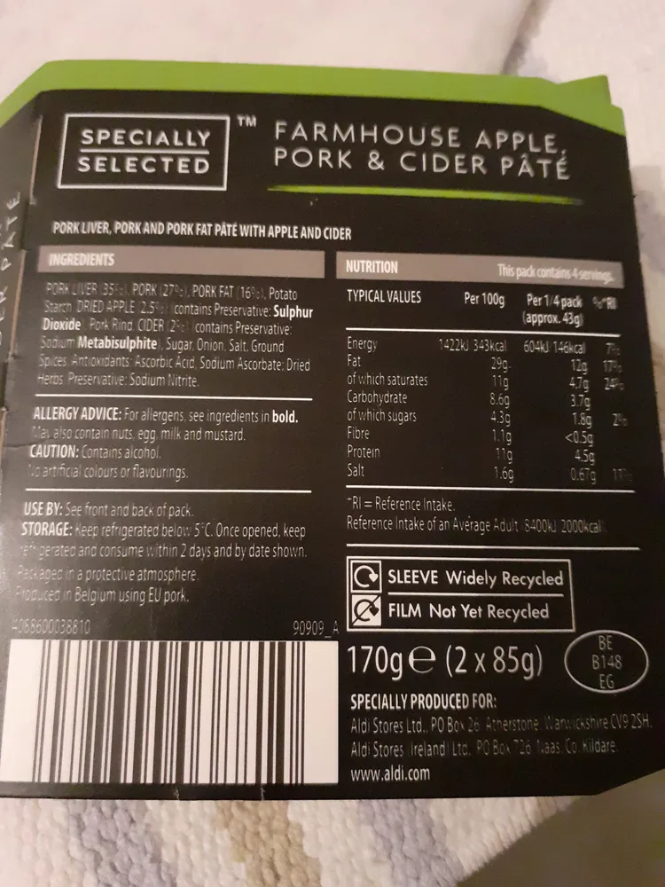 farmhouse apple,pork and cider pate