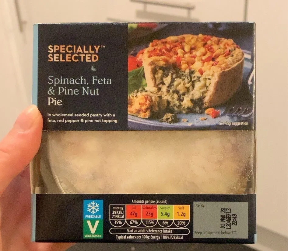 Spinach feta and pine nut pie