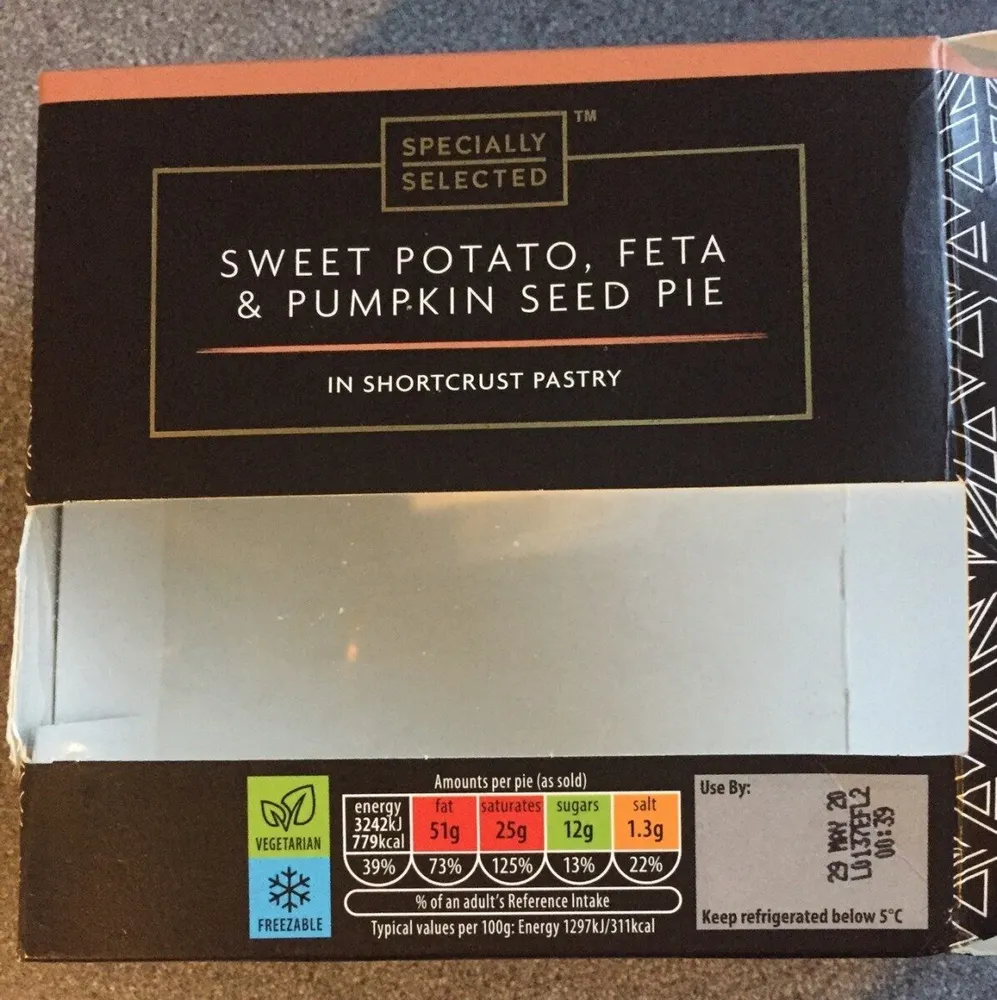 Sweet Potato, Feta & Pumpkin Seed Pie