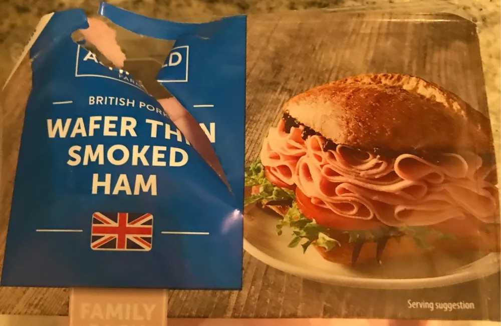 Wafer thin smoked ham