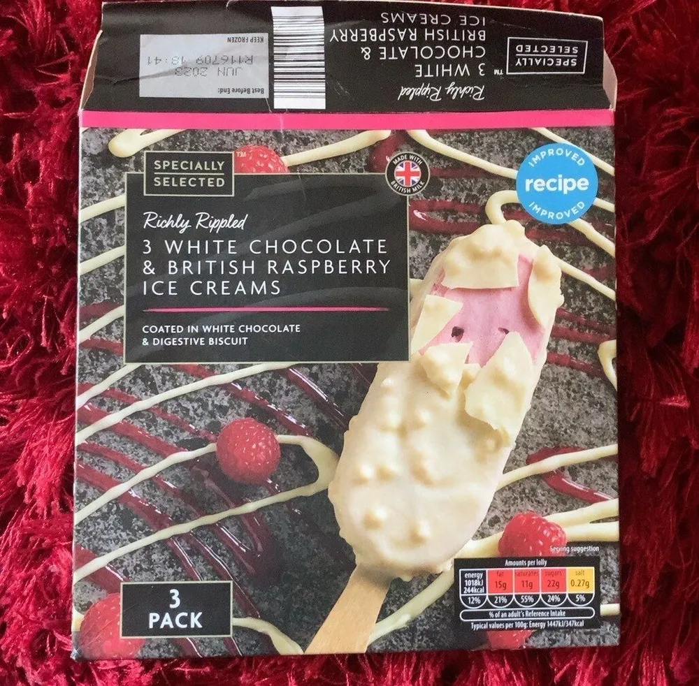 White chocolate raspberry Ice Cream