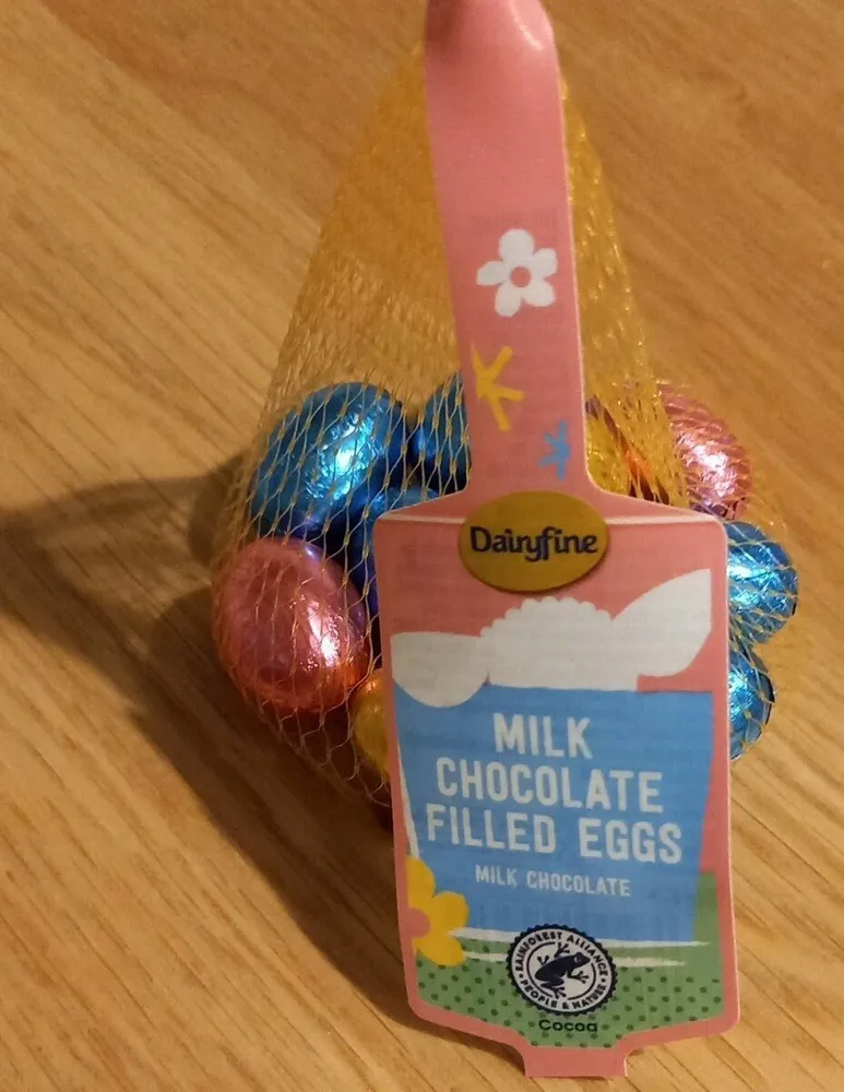 Milk chocolate filled eggs