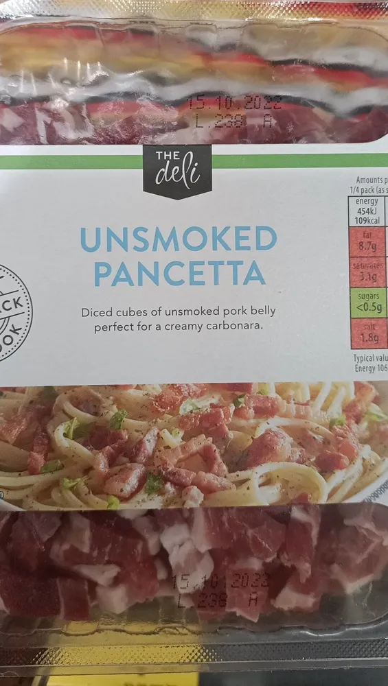 Aldi unsmoked pancetta
