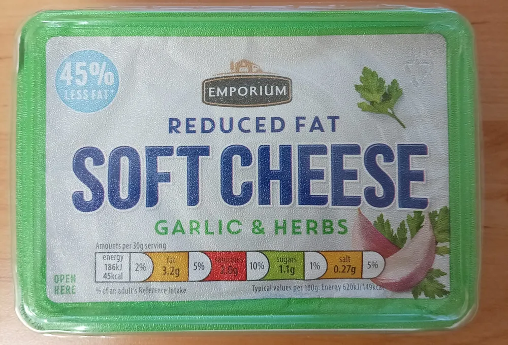 Reduced Fat Soft Cheese Garlic & Herbs