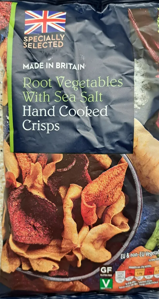 Root vegetable and sea salt crisps