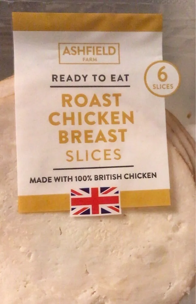 Roast chicken breast slices