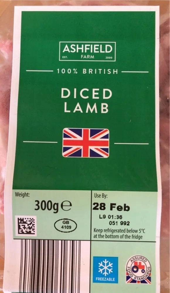 Diced lamb
