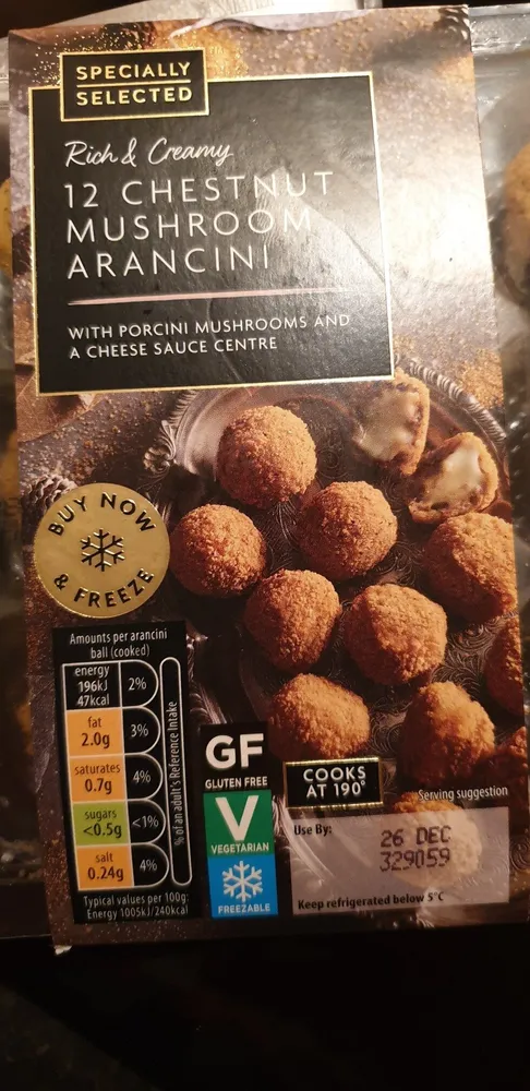 12 chestnut mushroom arancini