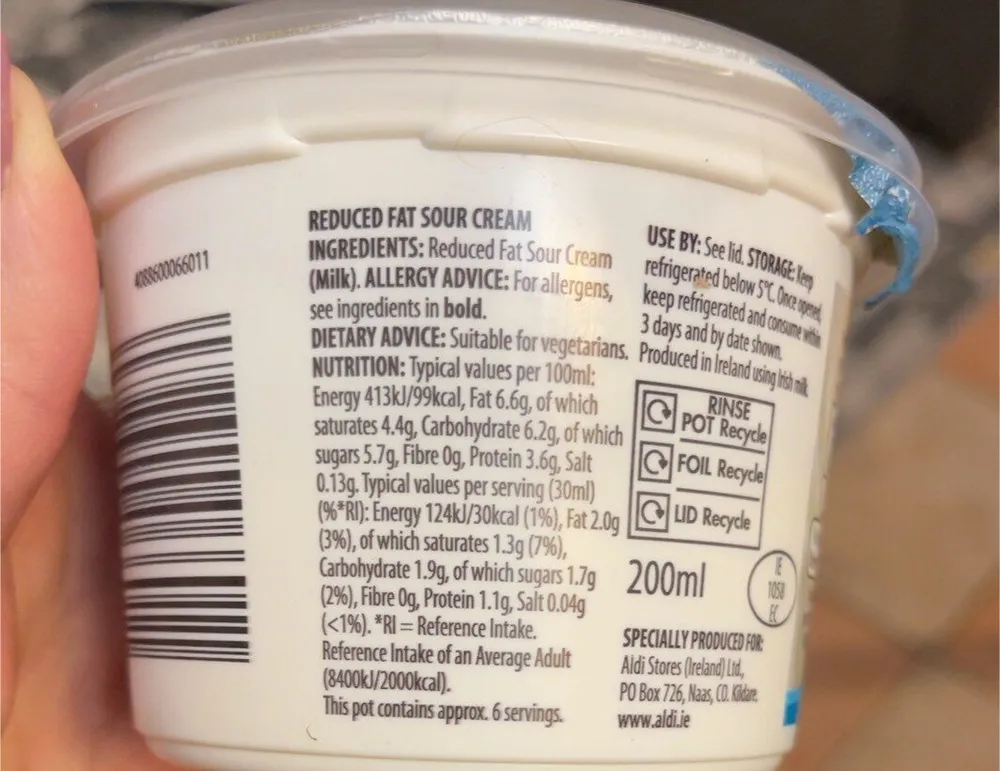 Light sour cream
