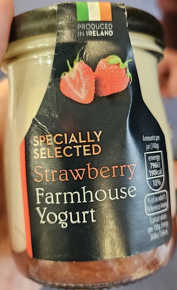 specially selected strawberry farmhouse yoghurt