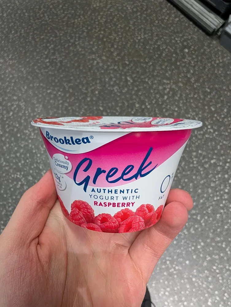Brooklea Greek 0% Fat Authentic Yogurt with Raspberry