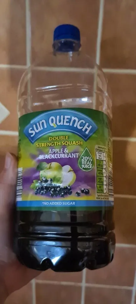 Sun quench double strength squash apple and blackcurrant