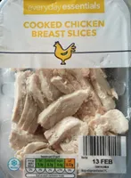 Cooked chicken breast slices