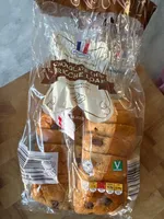 Sliced chocolate chip brioche loaf