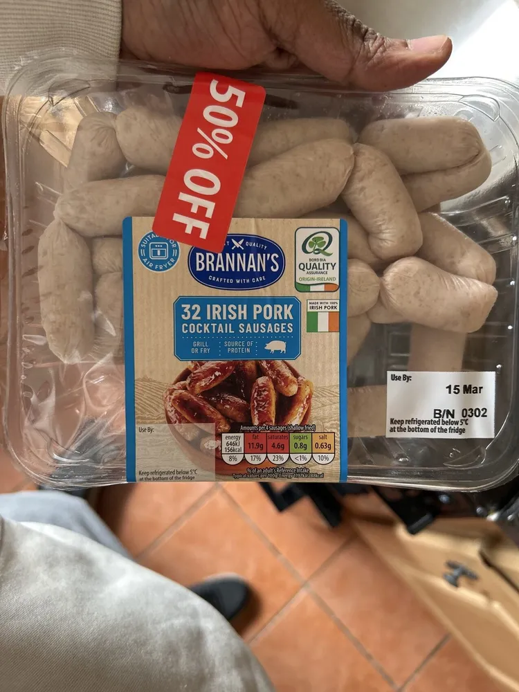 Irish pork cocktail sausages