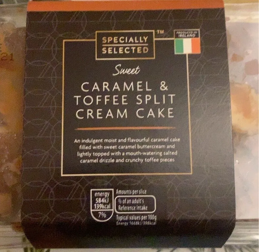 Caramel & toffee split cream cake