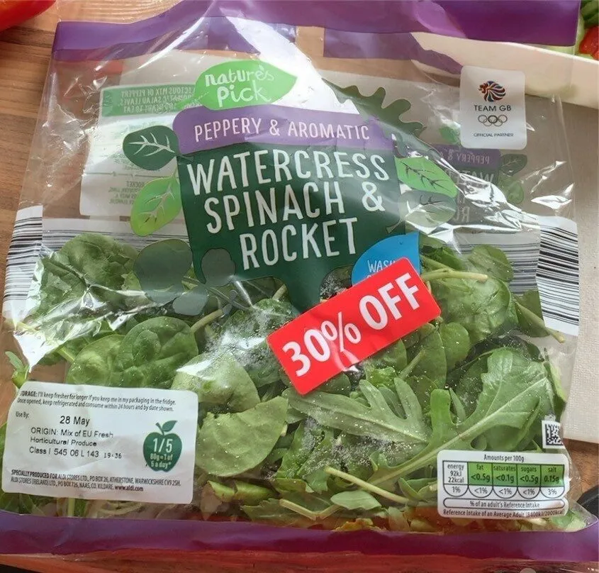 Watercress spinach and rocket