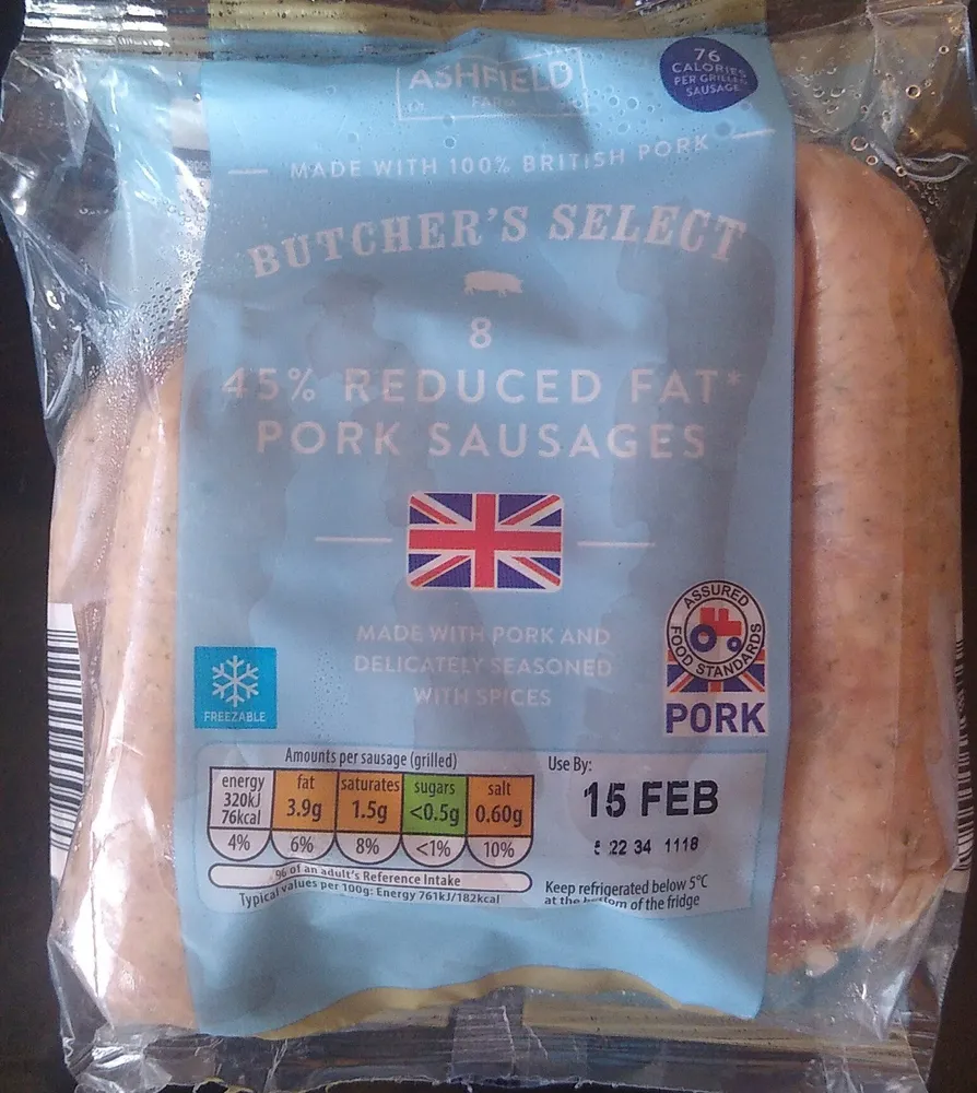 45% Reduced Fat Pork Sausages (8)