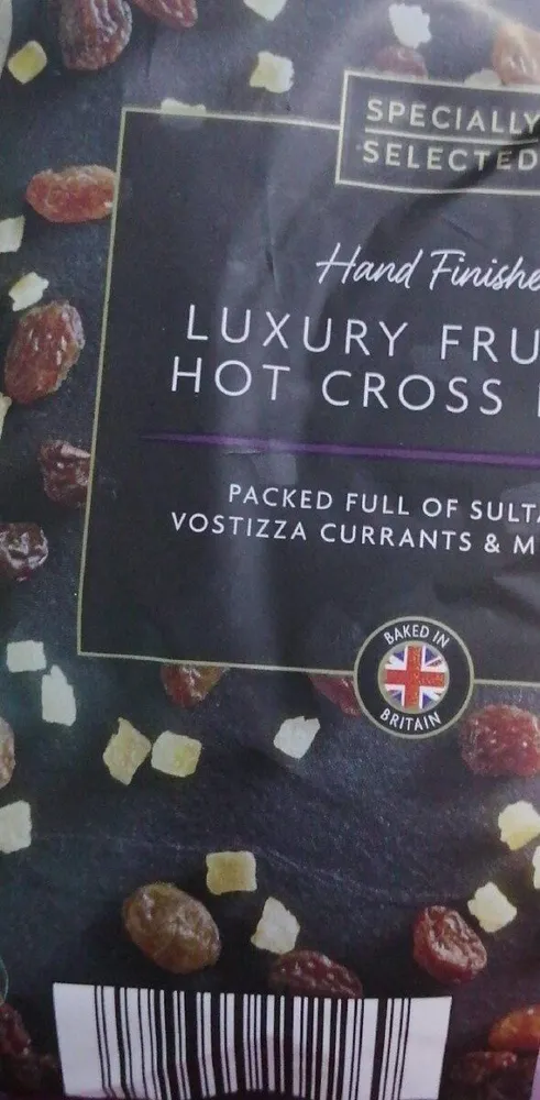 Luxury fruited hot Cross buns