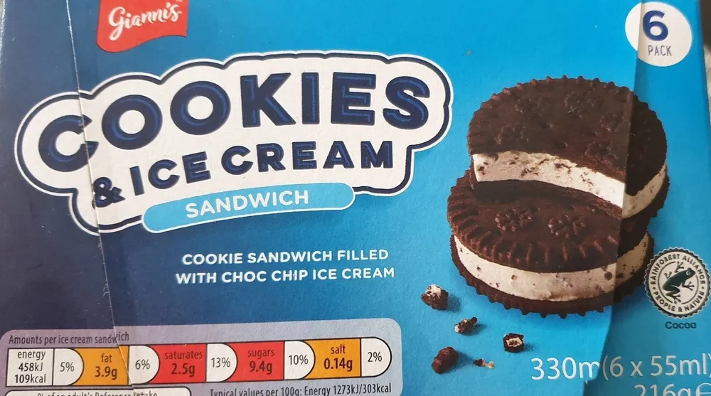 Cookies Ice cream sandwich