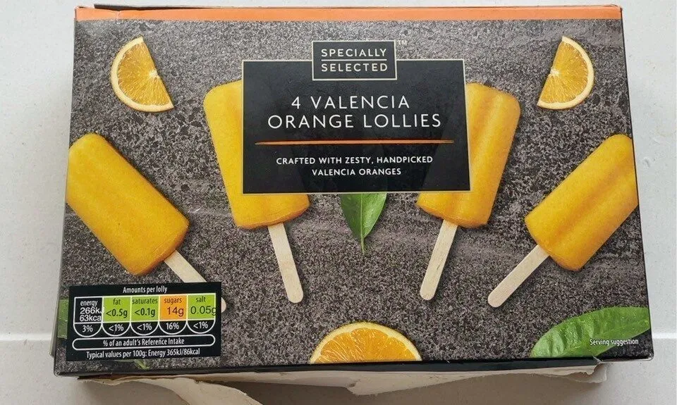 4 valencia orange lollies