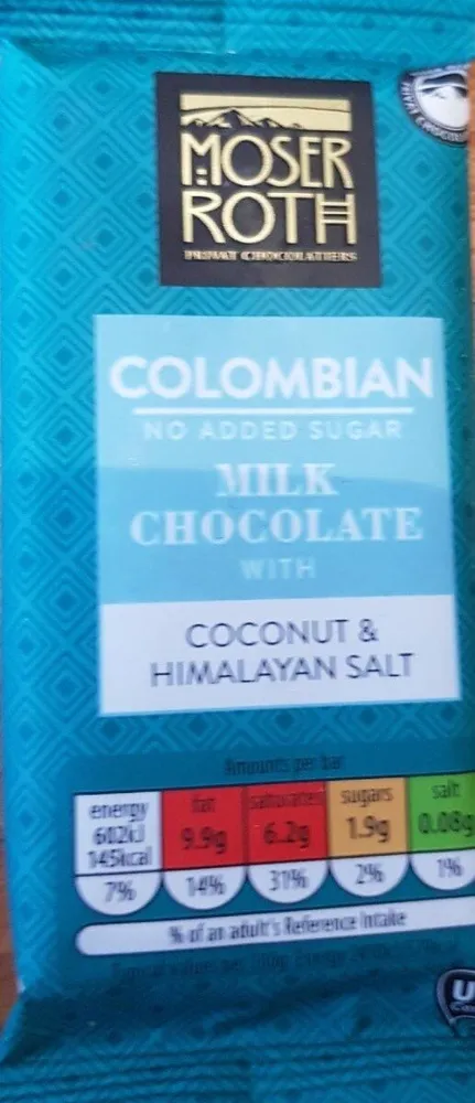 Columbian Milk Chocolate, Coconut & Himalayan Salt