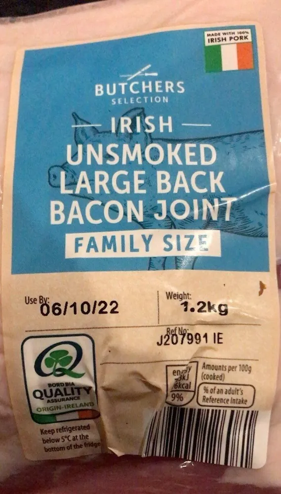 Irish Unsmoked Back Bacon